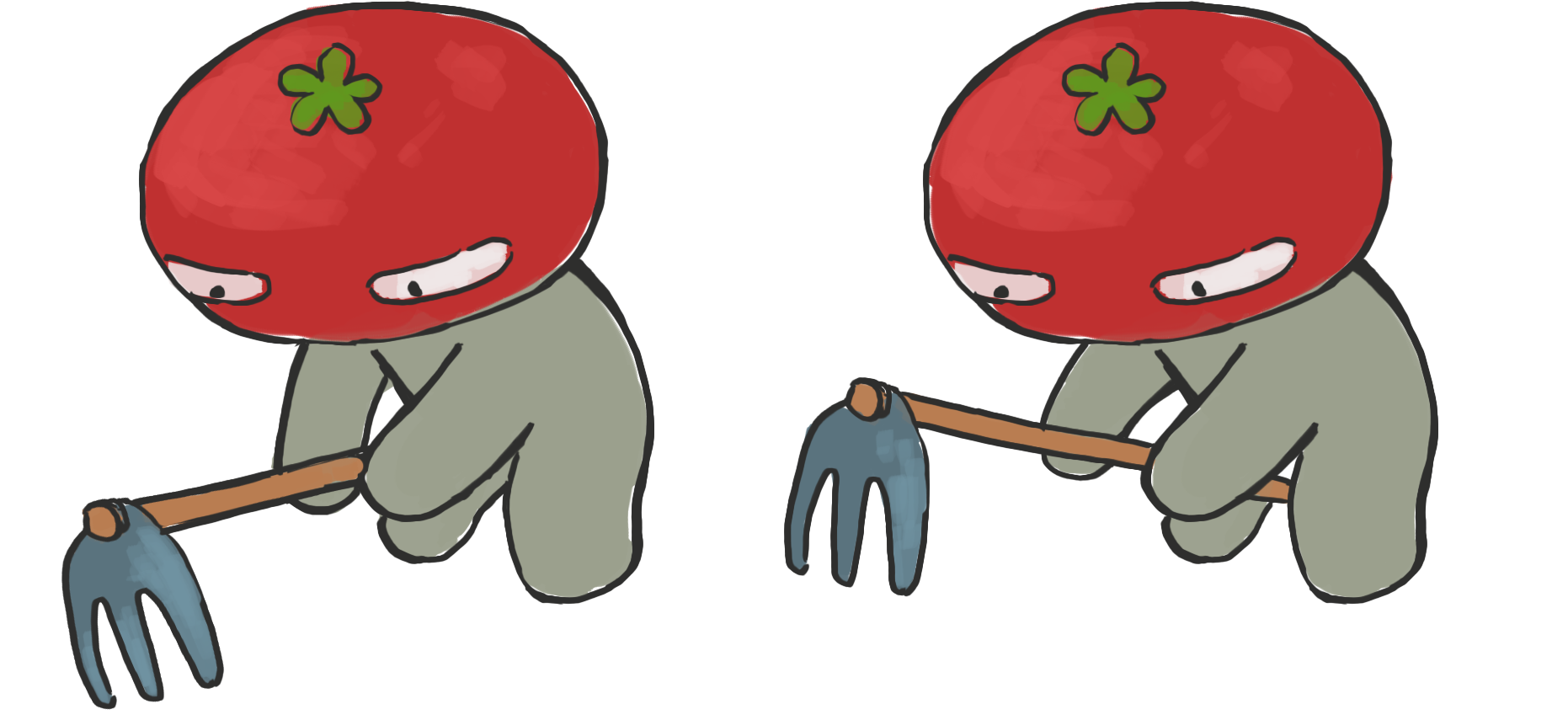 ワルナスビを刈るトマさん